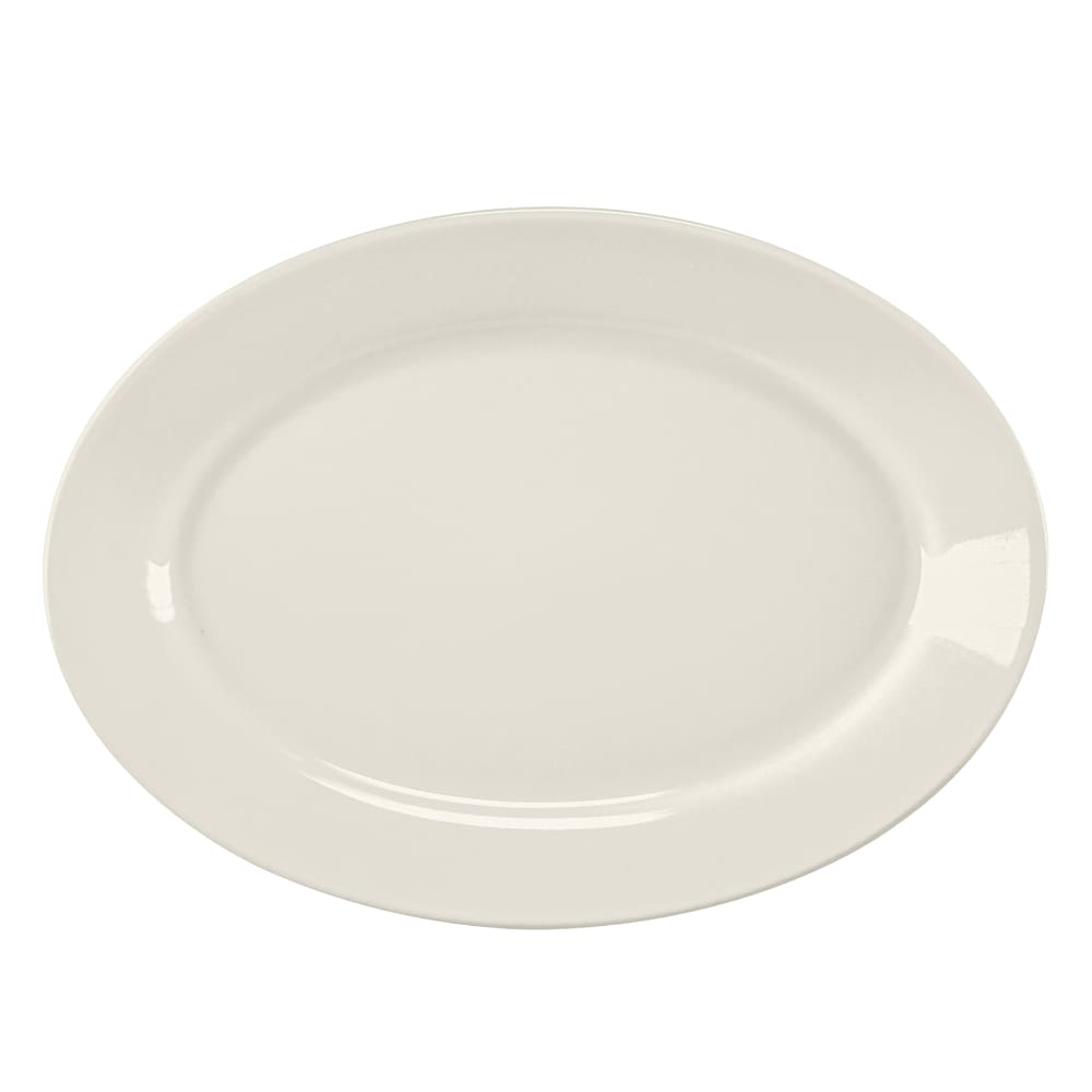 Homer Laughlin HL15000 6 1/8" x 4 3/8" Oval Rolled Edge Platter - China, Ivory