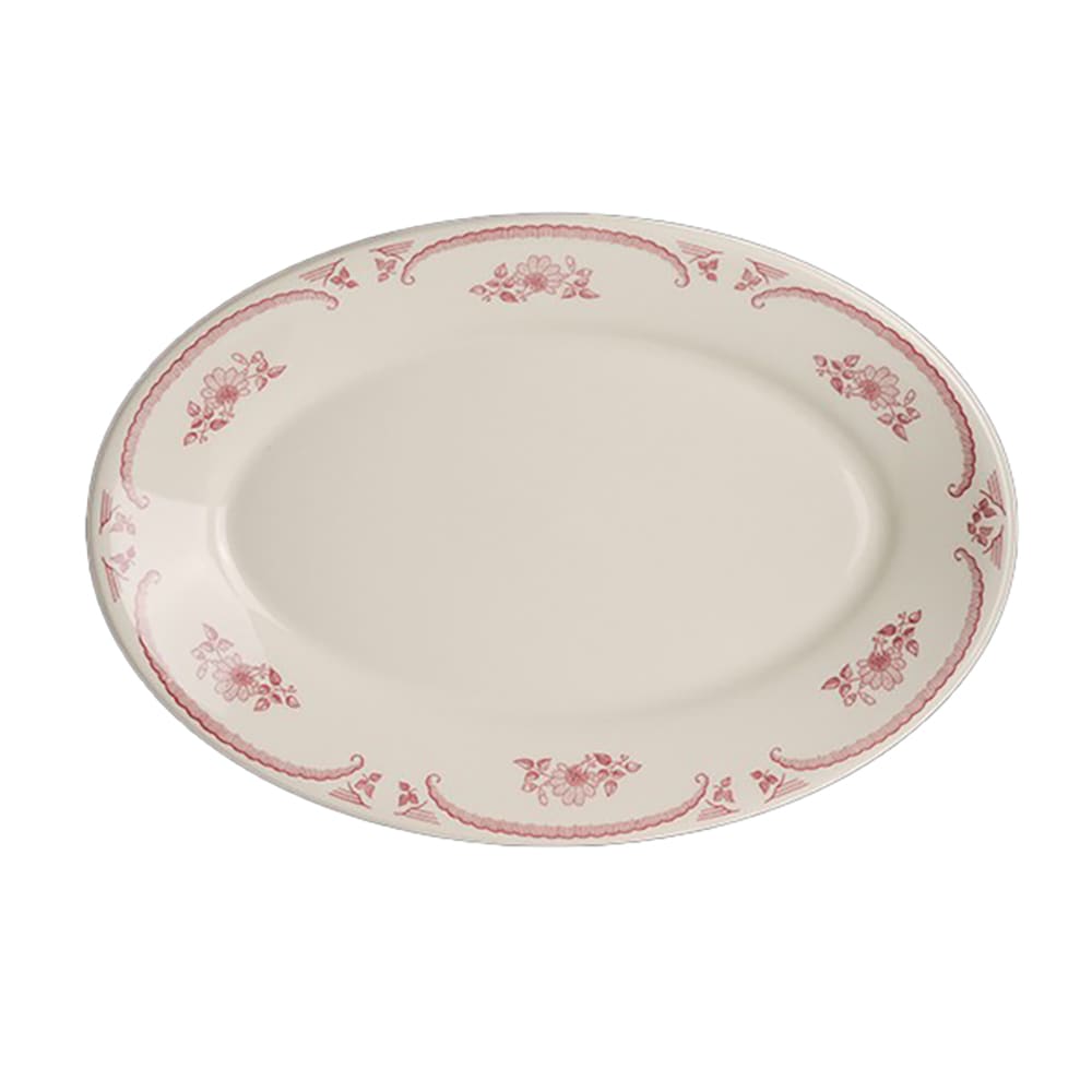 Homer Laughlin HL1552 11 3/4" x 8" Oval American Rose Platter - China, Rose