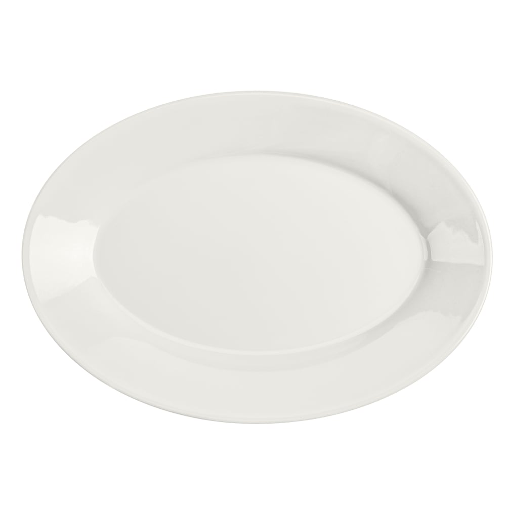 Homer Laughlin HL15610000 12 1/2" x 8 3/4" Oval Arctic White Platter - China, White