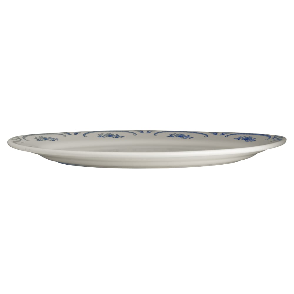 Homer Laughlin HL1585035 15 5/8" x 11 3/8" Oval American Rose Platter - China, Blue