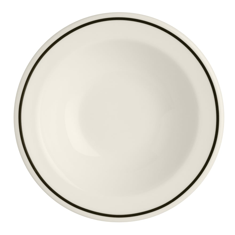 Homer Laughlin HL1651743 3 1/4 oz Round Black Line Fruit Bowl - China, Ivory