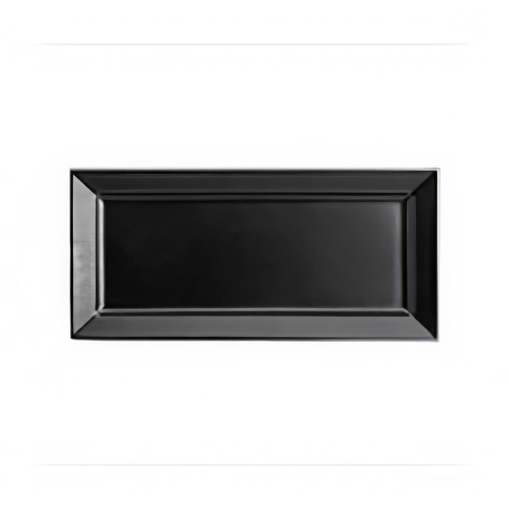 Hall China 14 1/4" x 6 3/4" Rectangular Foundry Platter - China, Black (HL18110AFCA)