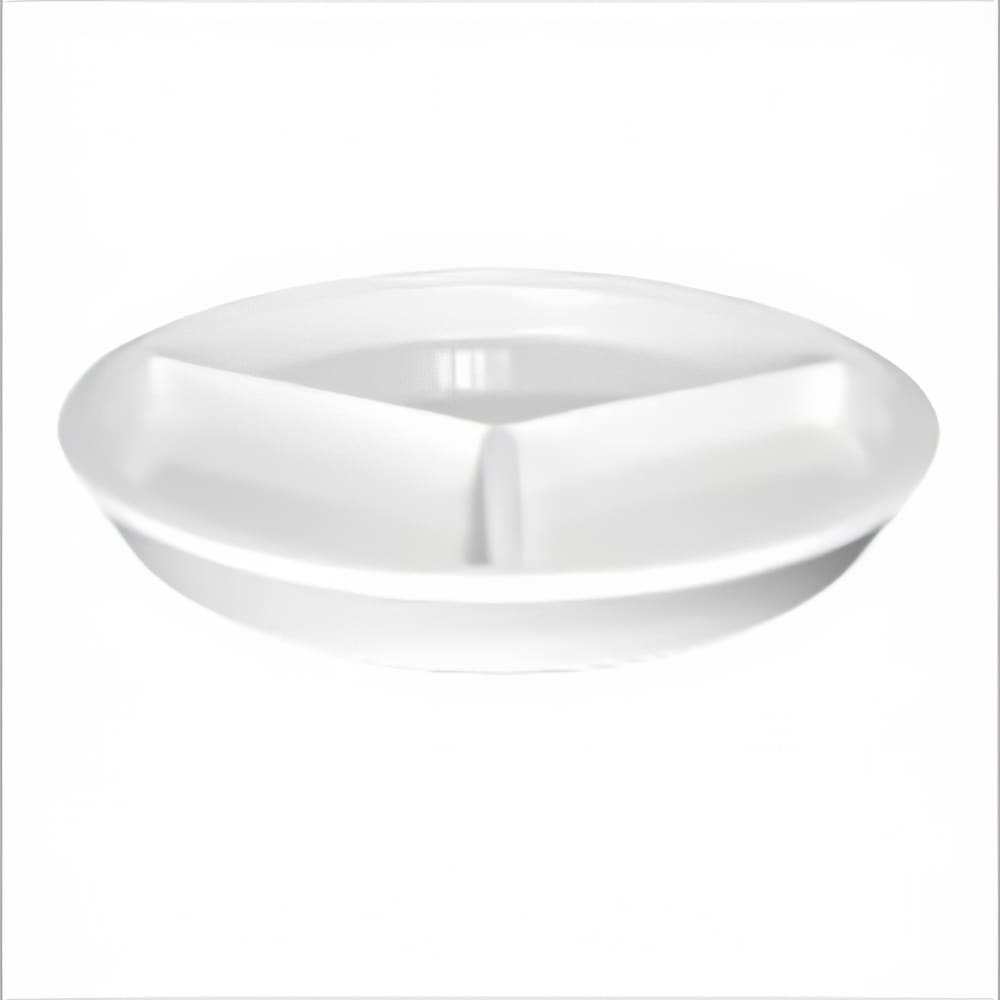 Hall China 9 1/16" Round (3) Compartment Plate - China, White (HL19010AWHA)