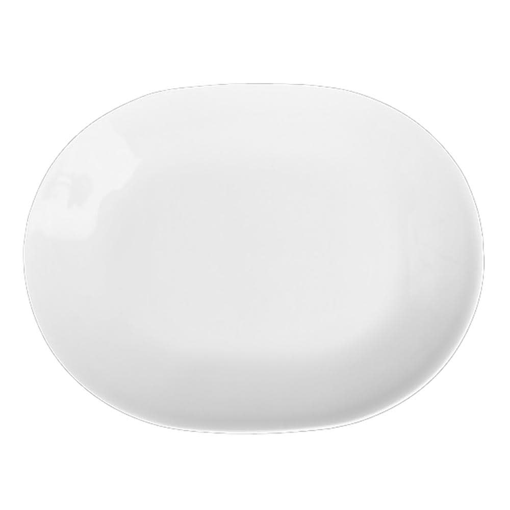 Homer Laughlin HL20336800 8 1/8" x 6 1/4" Oval Alexa Platter - China, White