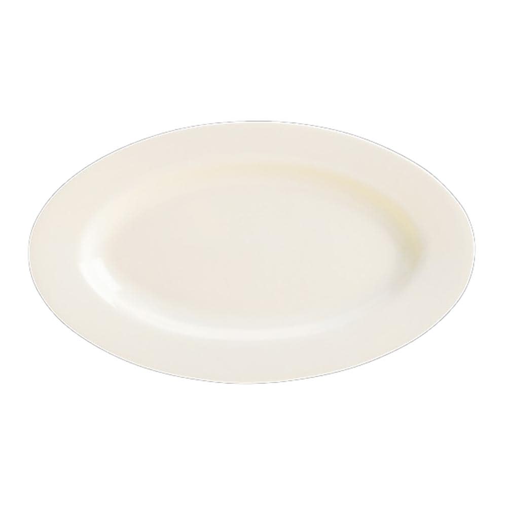 Homer Laughlin HL38200 15" x 8 3/4" Oval Unique Mediterranean Platter - China, Ivory