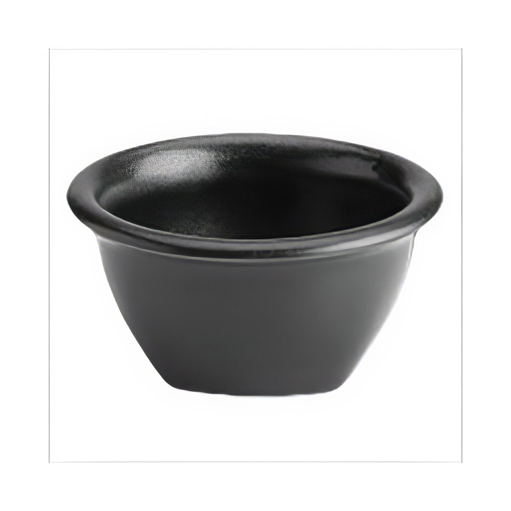 Hall China 2 1/2 oz Foundry Sauce Bowl - Round, China, Black (HL44600AFCA)