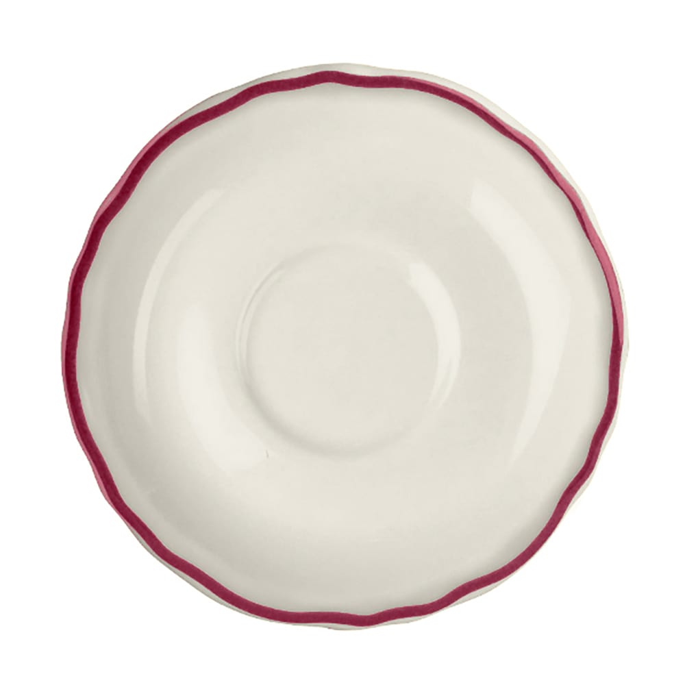 Homer Laughlin HL5800866 5 5/8" Round Styleline Saucer - China, Maroon
