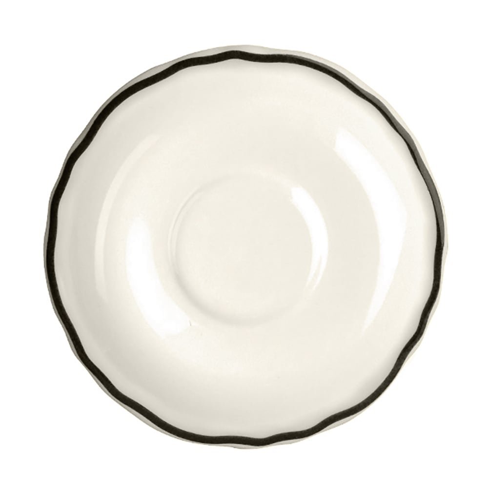 Homer Laughlin HL580847 5 5/8" Round Styleline Saucer - China, Black