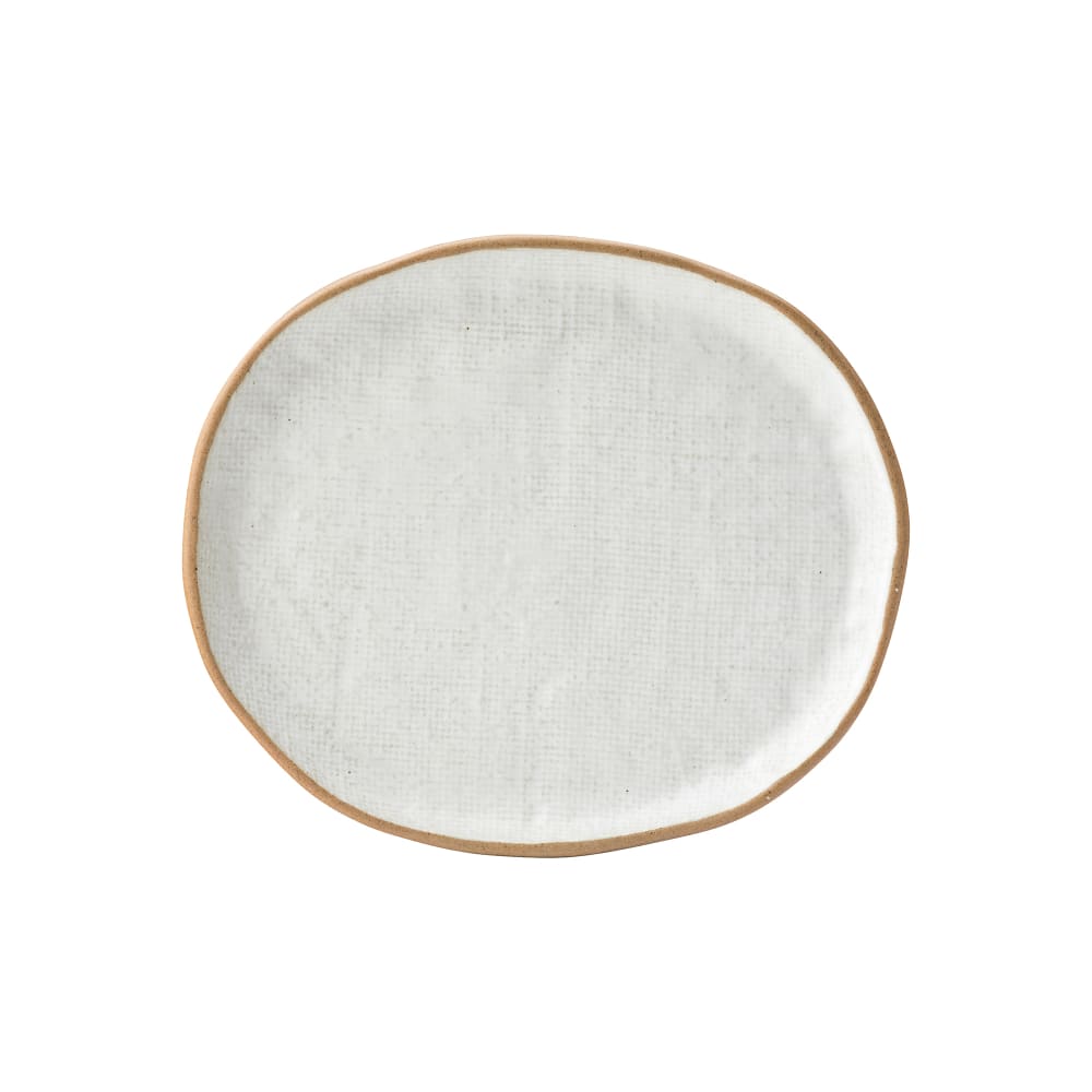 Steelite UCT7140 8 3/8" X 7 1/4" Utopia Hessian Oval Plate - Porcelain, White