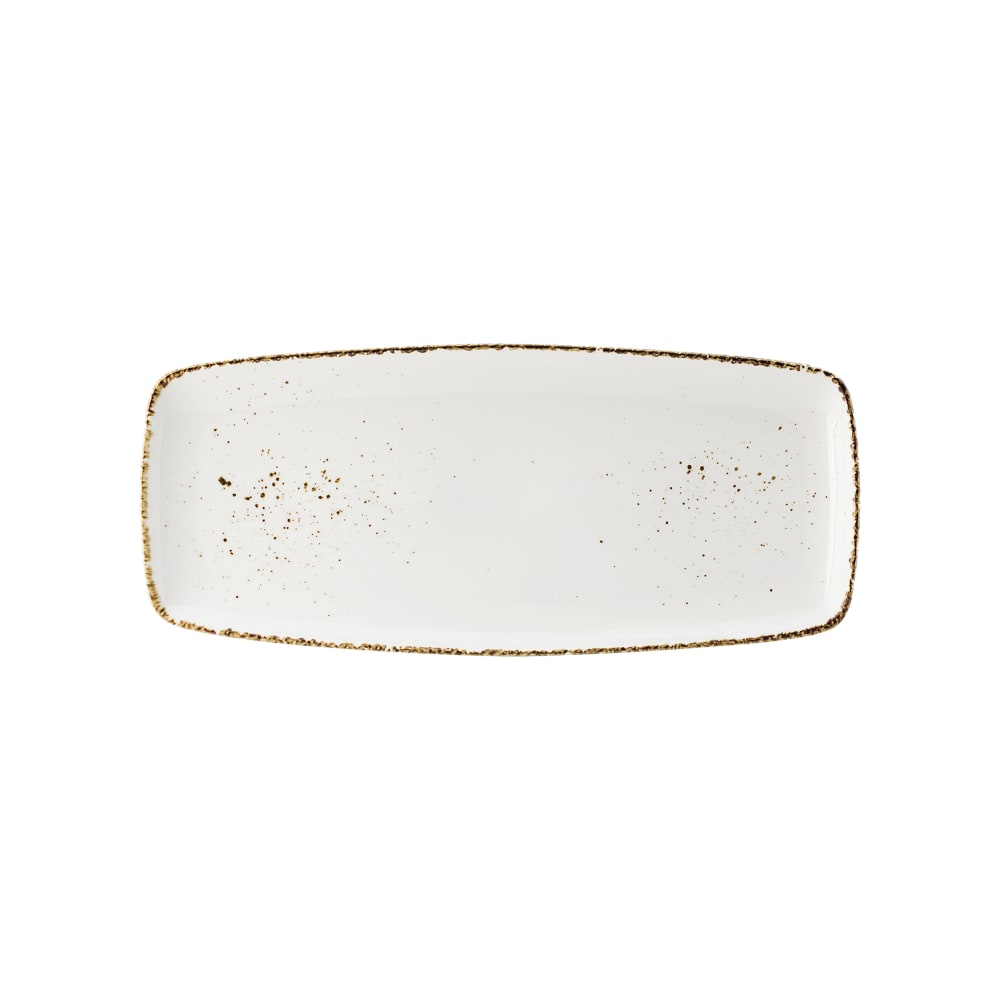 Steelite UCT9076 17 1/2" x 8" Rectangular Utopia Umbra Platter - Porcelain, White