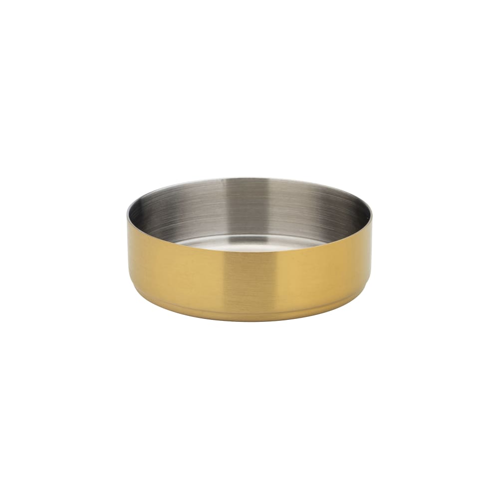 Steelite UF92115 2 19/20" Utopia Round Dip Pot - Stainless Steel, Brushed Gold