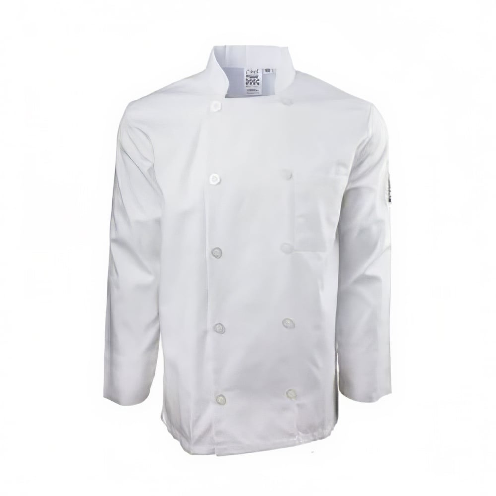 Chef Revival Chef's Jacket w/ Long Sleeves - Poly/Cotton, White, X-Small (J100-XS)
