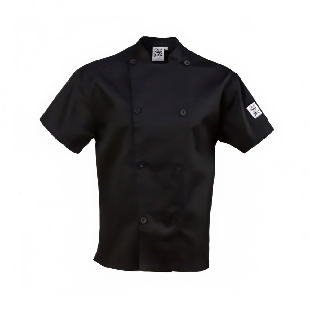 Chef Revival Chef's Jacket w/ Short Sleeves - Poly/Cotton, Black, Large (J205BK-L)