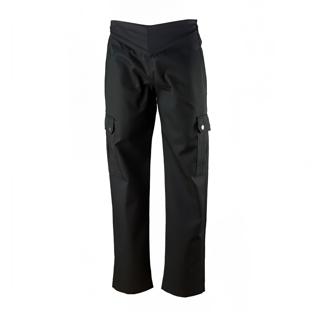 Chef Revival Ladies Cargo Chef's Pants w/ Elastic Waist - Poly/Cotton, Black, XX-Small (LP002BK-XXS)