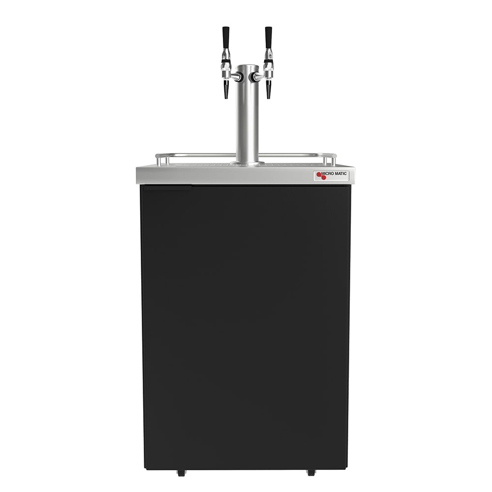 Micro Matic MDD23-E-AMER 25" Draft Cold Brew Dispenser w/ (2) 1/6 Keg Capacity - (1) Column & (2) Taps, Black, 115v