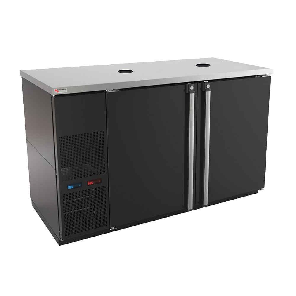 Micro Matic MDD58WLT-E 59 1/2" Dual Zone Wine Dispenser w/ (8) 1/6 Size Keg Capacity - No Tap Kit, Black, 115v