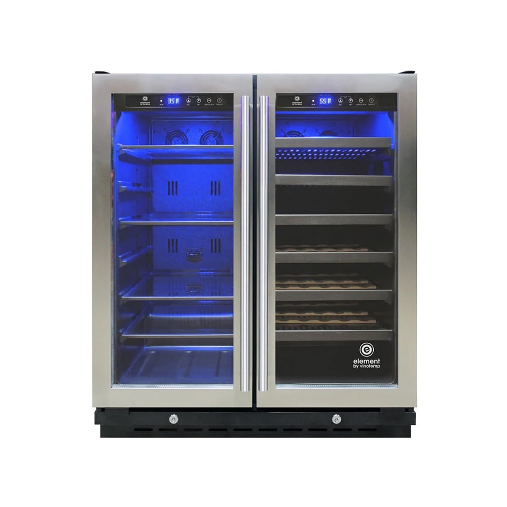 Vinotemp EL-30SWCB2D 29 1/2" Two Section Wine Cooler w/ (2) Zones, 33 Bottle Capacity, 115v