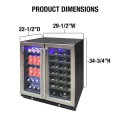 Vinotemp EL-30SWCB2D 29 1/2" Two Section Wine Cooler w/ (2) Zones, 33 Bottle Capacity, 115v thumbnail 10