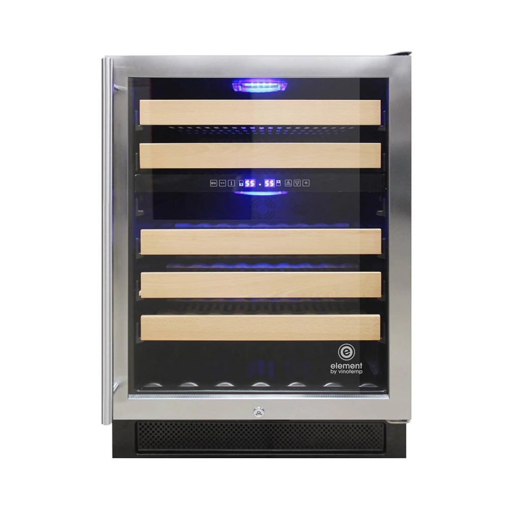 Vinotemp EL-46WCST 23 2/5" Connoisseur One Section Wine Cooler w/ (2) Zones, 46 Bottle Capacity, 115v