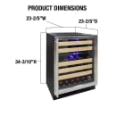 Vinotemp EL-46WCST 23 2/5" Connoisseur One Section Wine Cooler w/ (2) Zones, 46 Bottle Capacity, 115v thumbnail 8