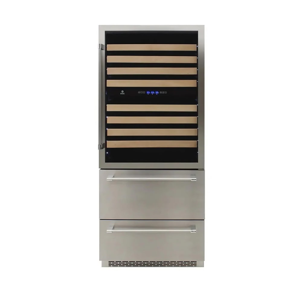 Vinotemp EL-BWC30TB-S 29 1/2" Three Section Wine Cooler w/ (3) Zones, 135 Bottle Capacity, 115v