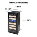 Vinotemp VT-15PR28 14 4/5" One Section Wine Cooler w/ (1) Zone, 28 Bottle Capacity, 115v thumbnail 6