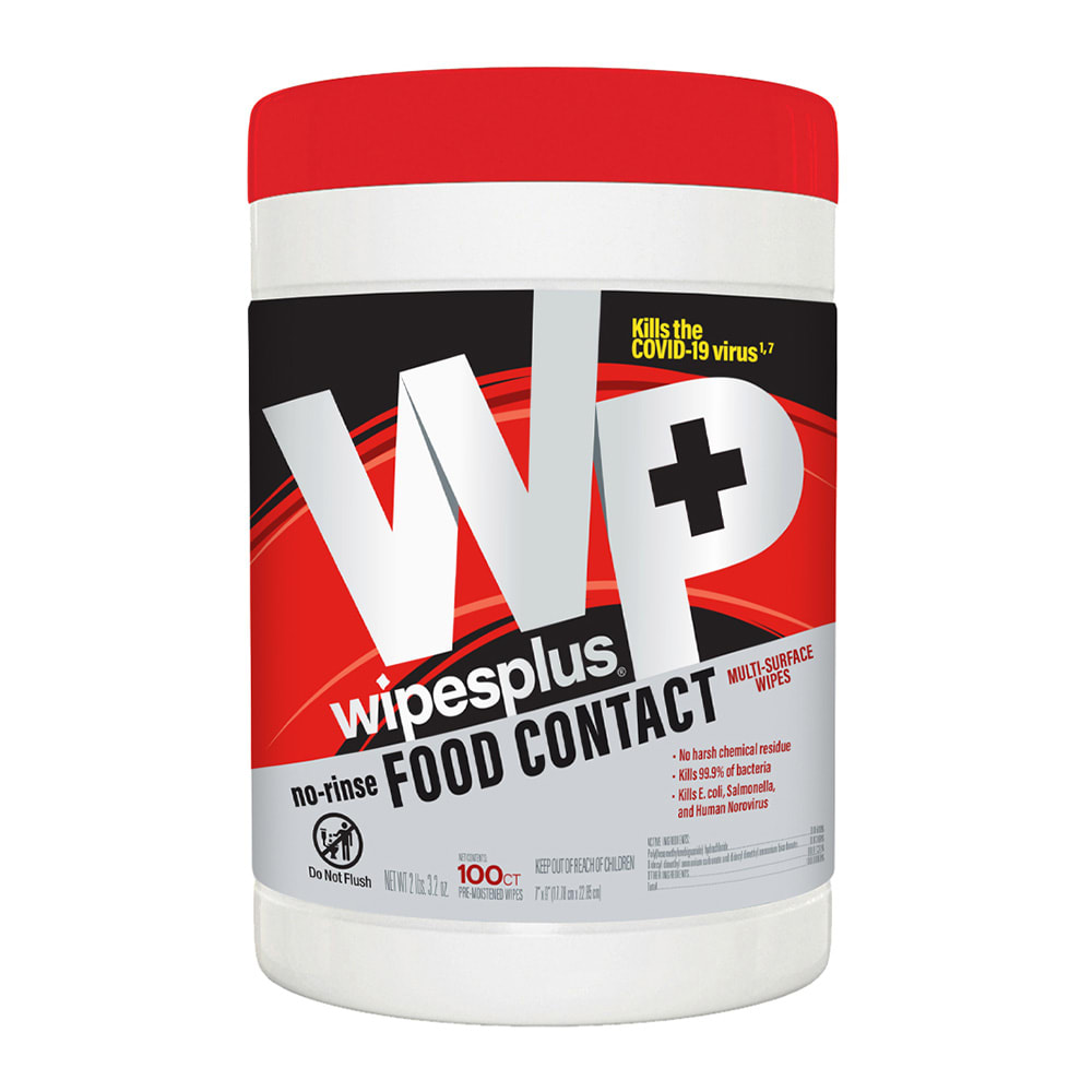 WipesPlus 33808 WipesPlus® No-Rinse Food Contact Multi-Surface Wipes