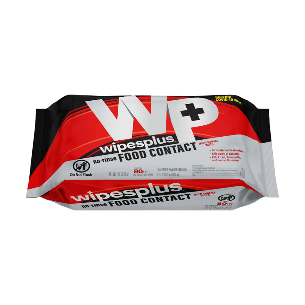 WipesPlus 37608 WipesPlus® No-Rinse Food Contact Multi-Surface Wipes