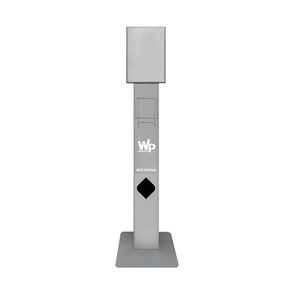WipesPlus 38002 Wipe Dispensing Stand w/ Waste Bin - 22" x 5 9/10", Gray