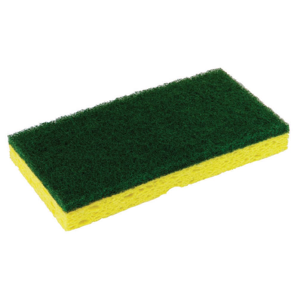 Cellucap Manufacturing Medium Duty Scrub Sponge - 6 1/4" x 3 7/16", Green/Yellow (SS652)
