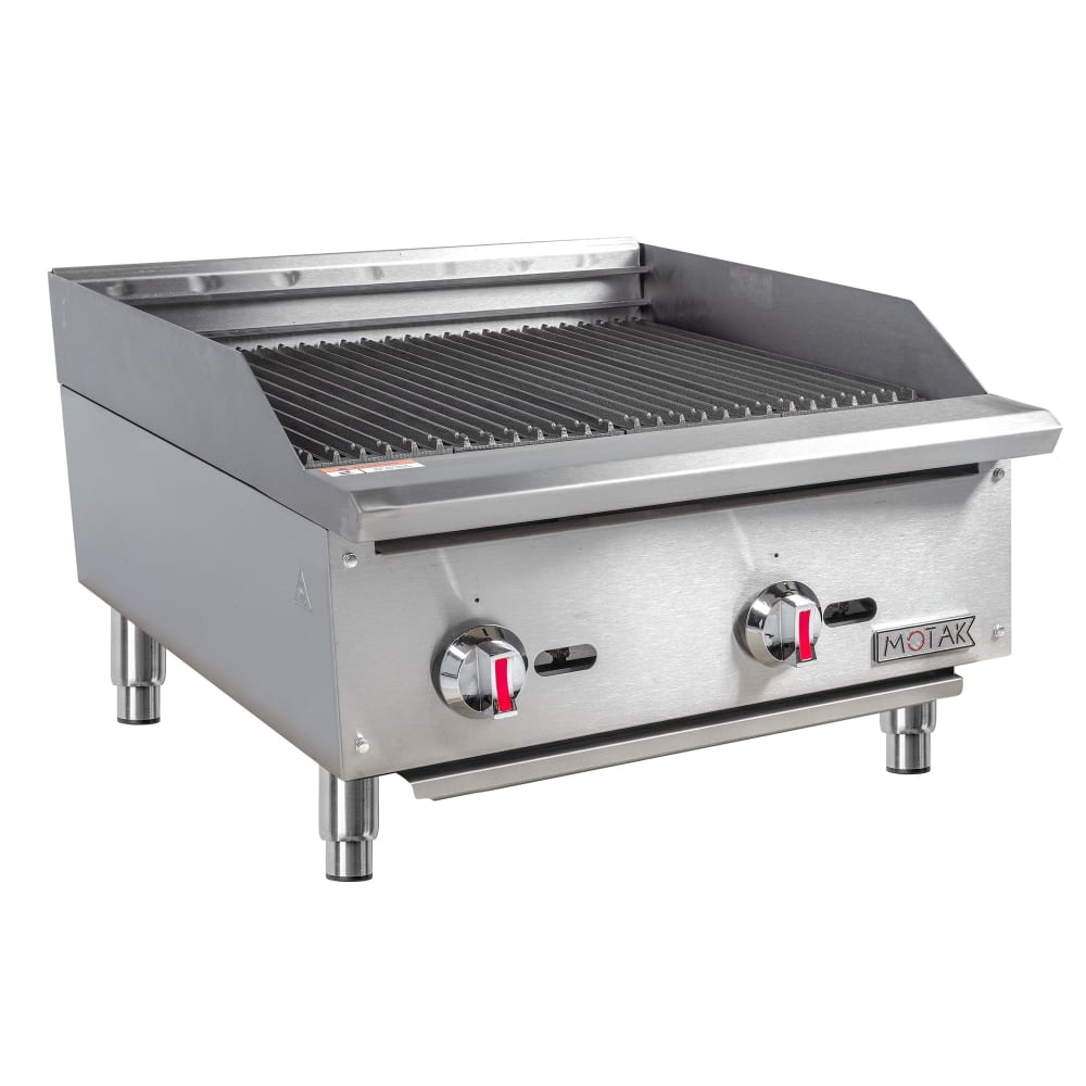 MoTak MBR24 24" Gas Charbroiler w/ Cast Iron Grates - Convertible