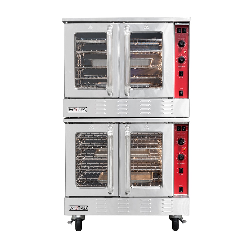 MoTak MCO-2-DBL Double Full Size Convertible Gas Convection Oven - 108,000 BTU