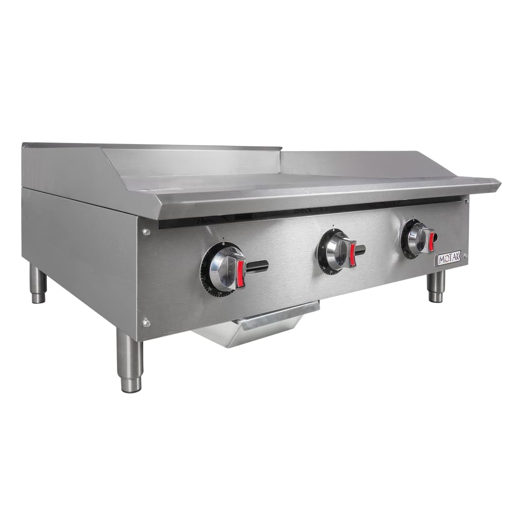 MoTak MGR36-T 36" Gas Griddle w/ Thermostatic Controls - 3/4" Steel Plate, Convertible