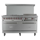 MoTak MR10-G24-C-S 60" 6 Burner Gas Range w/ Griddle - (2) Standard Ovens, Convertible thumbnail 2