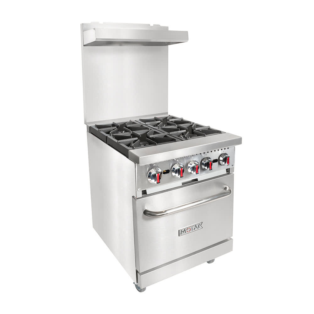 MoTak MR4-C-S-3 24" 4 Burner Gas Range - Standard Oven, Convertible
