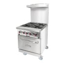 MoTak MR4-C-S-3 24" 4 Burner Gas Range - Standard Oven, Convertible thumbnail 5
