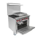 MoTak MR6-G24-C-S 36" 2 Burner Gas Range w/ Griddle - Standard Oven, Convertible thumbnail 2