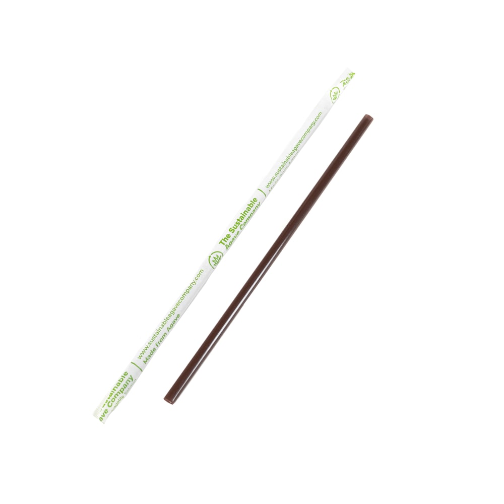 Sustainable Agave 8" Wrapped Jumbo Straws - Upcycled Agave, Brown (ASE219BPP)