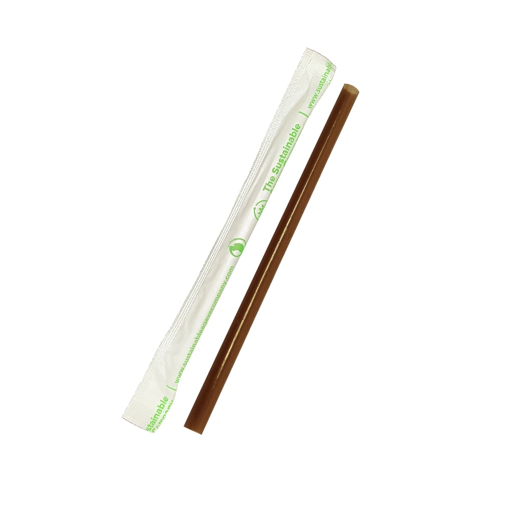 Sustainable Agave 10" Wrapped Jumbo Straws - Upcycled Agave, Brown (ASE259BPP)