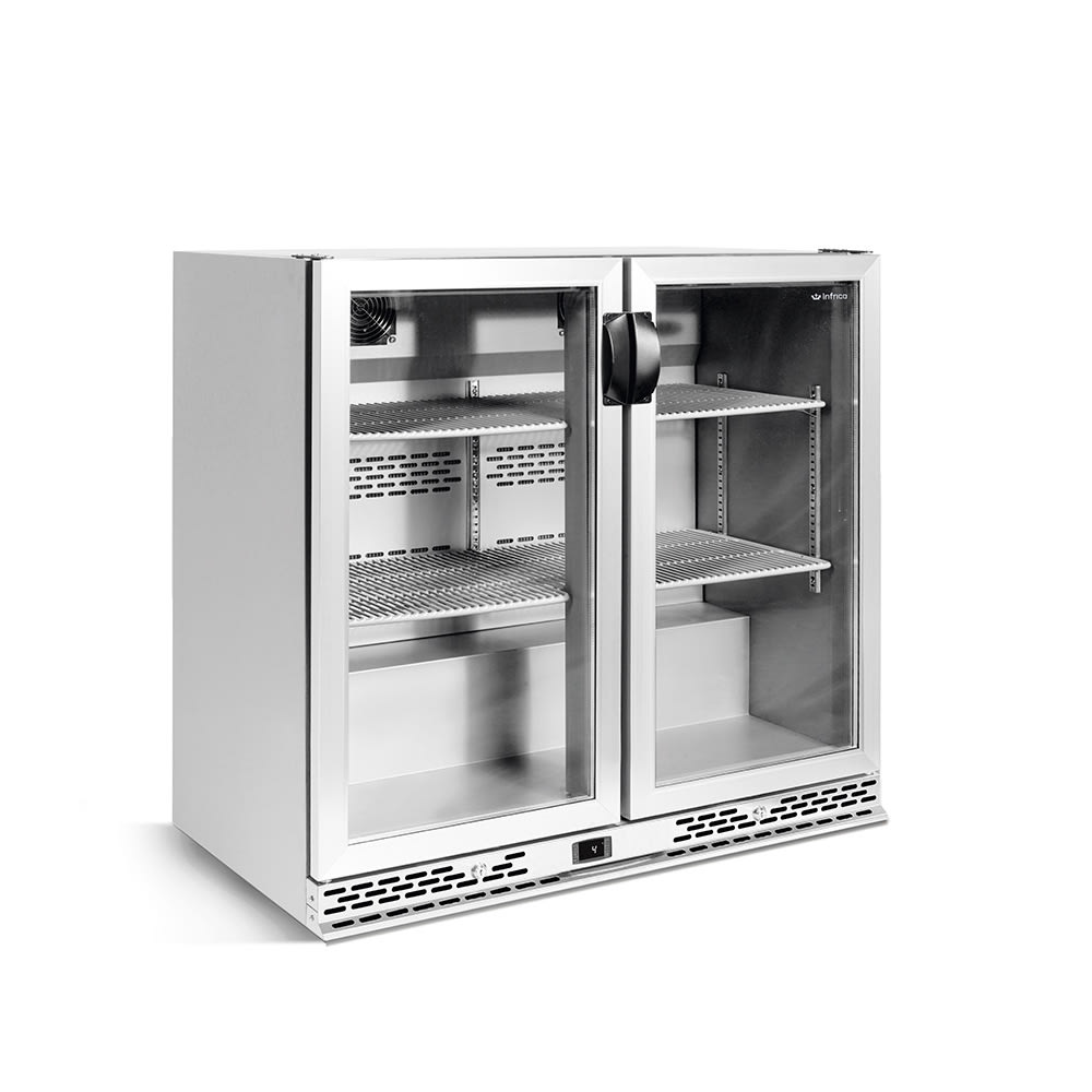 Infrico IMD-ERV25IIGD 35 3/8" Bar Refrigerator - 2 Swinging Glass Doors, Stainless, 115v