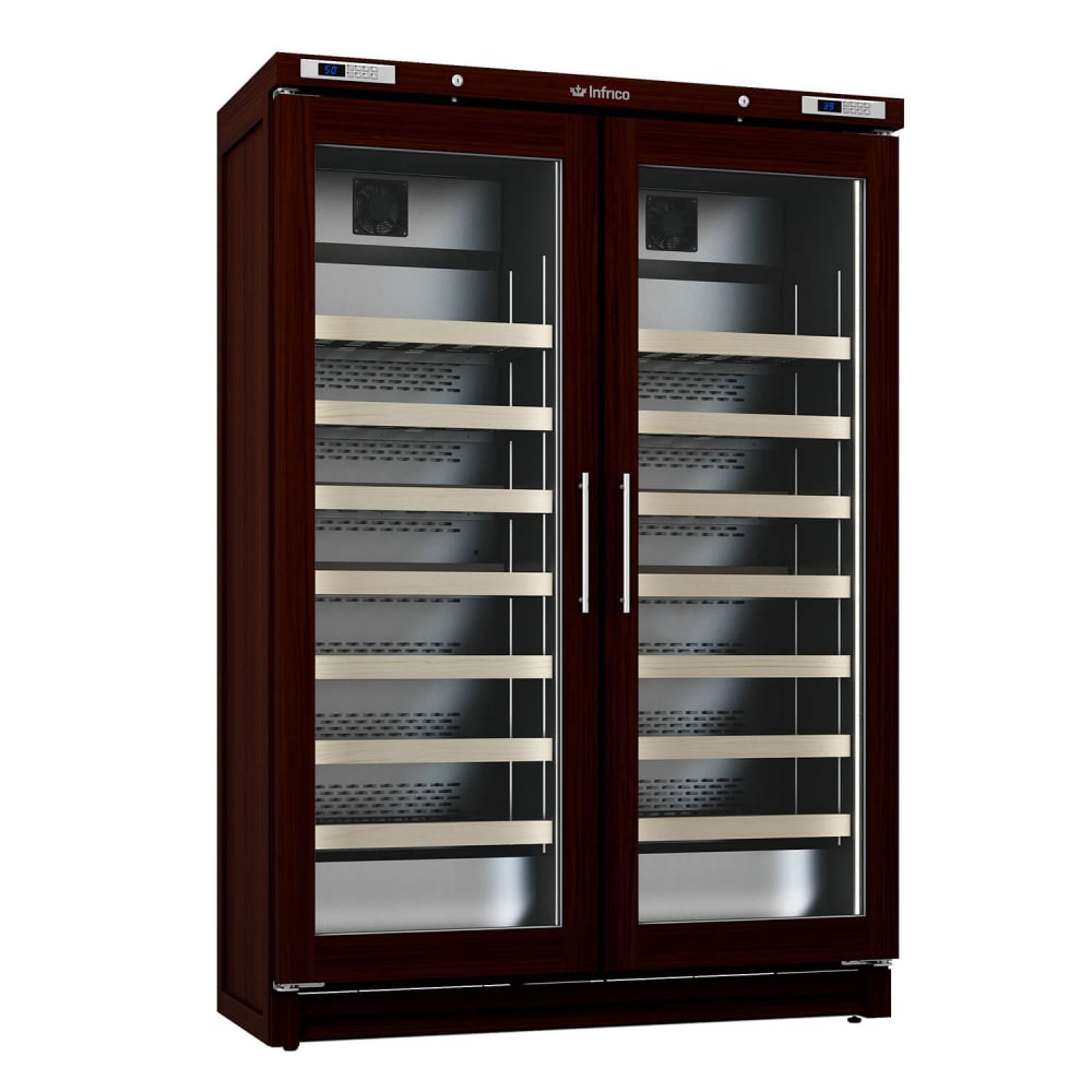 Infrico IMD-EVV200MX 51 3/4" Two Section Wine Cooler w/ (2) Zone, 200 Bottle Capacity, 115v