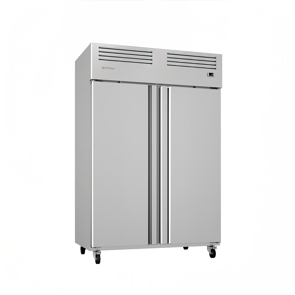 Infrico IRR-AGB49 54 1/2" Two Section Reach In Refrigerator, (2) Left/Right Hinge Solid Doors, 115v