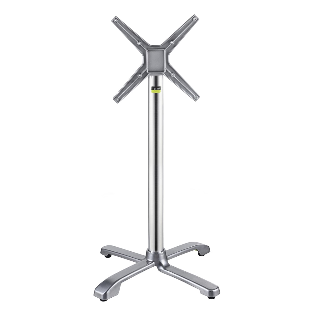 Flat Tech CT4333 Bar Height Table Base w/ Cross Base - 26" Cross Base - Polished Aluminum
