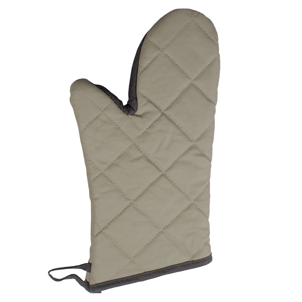 Chef Revival 15" Conventional Oven Mitt - Forearm Length, Beige/Black (CL2PX25BETF-1)