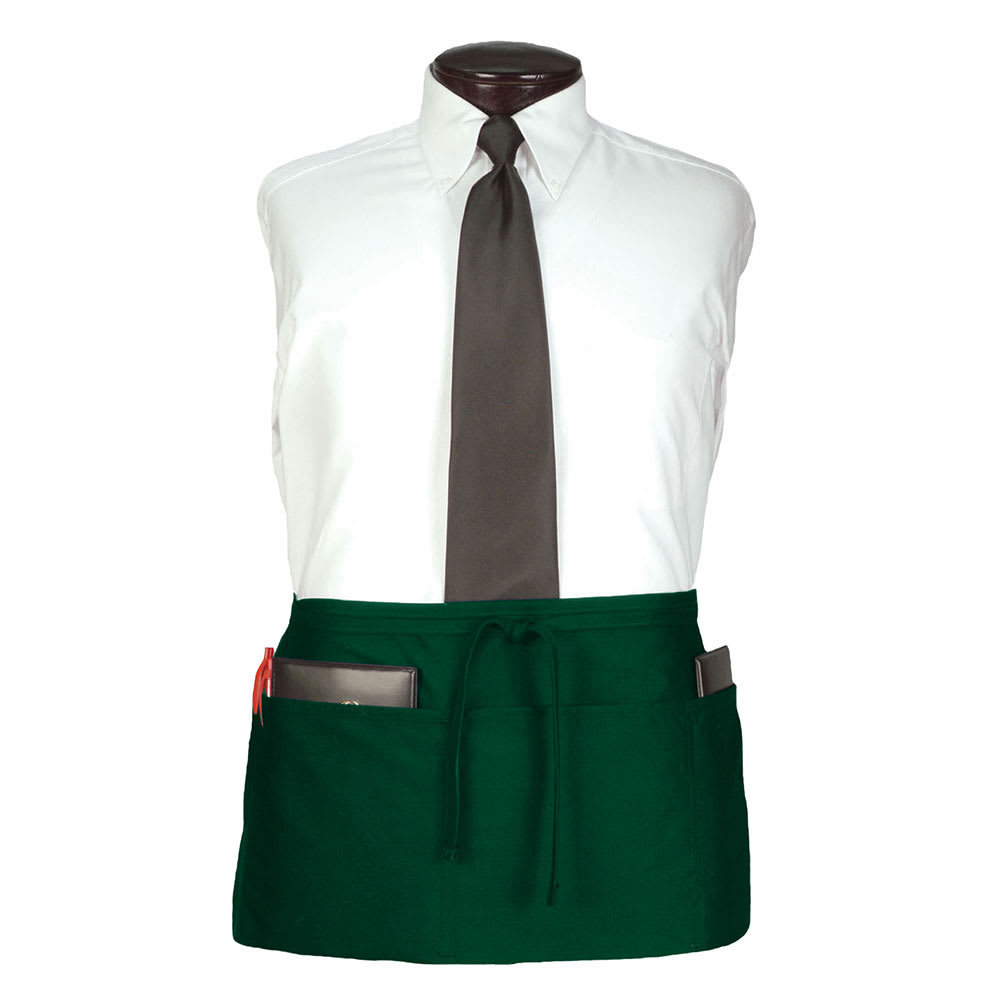 Chef Revival 3 Pocket Waist Apron - 25" x 11", Polyester, Hunter Green (CL3PWACHG-1)
