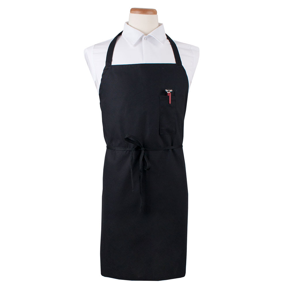 Chef Revival Bib Apron - 32" x 32 1/2", Cotton/Poly, Black (CLBIABK-1)