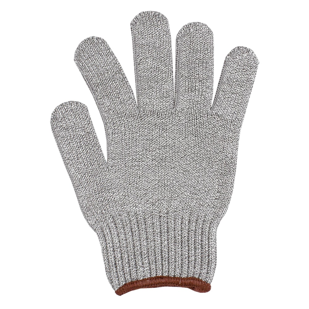 Chef Revival Large Cut Resistant Glove - Blended Material, Gray w/ Brown Wrist Band (CLRZCGLLG)