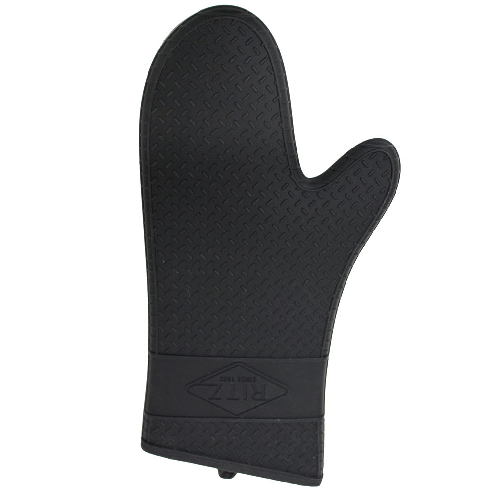 Chef Revival 17" Conventional Oven Mitt w/ Cotton Lining - Silicone, Black (RZS685BK17)
