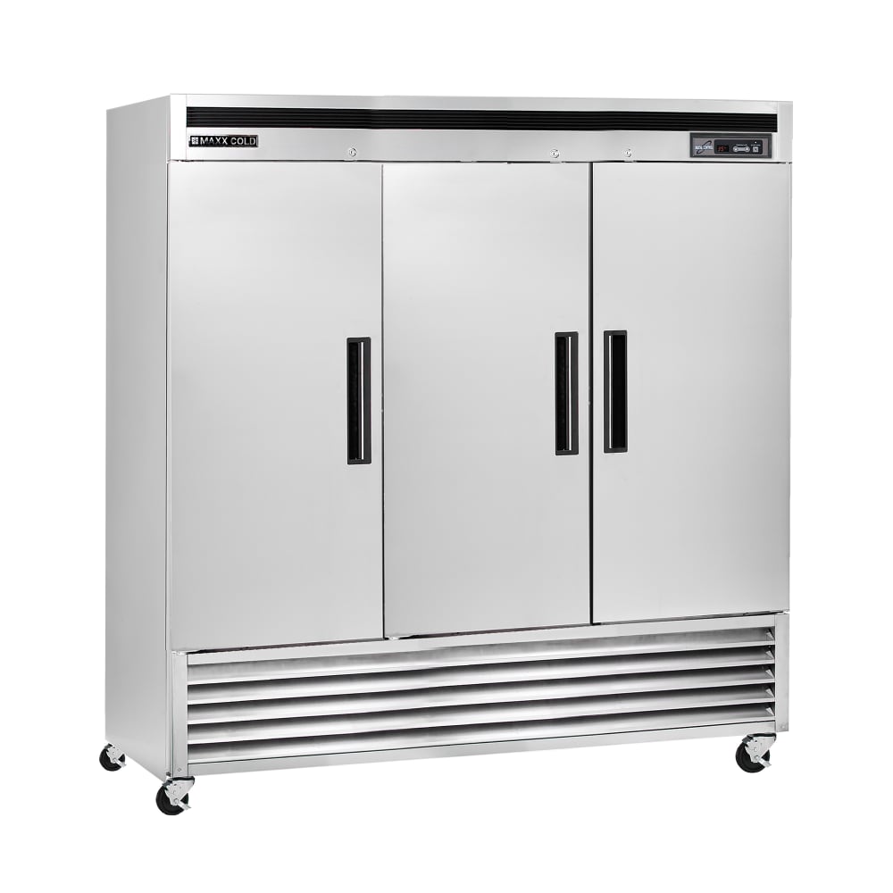 Maxx Cold MCF-72FDHC 81" Three Section Reach In Freezer, (3) Solid Doors, 120v