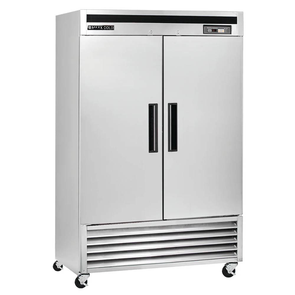 Maxx Cold MCR-49FDHC 54" Two Section Reach In Refrigerator, (2) Left/Right Hinge Solid Doors, 120v